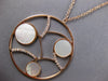 LARGE .36CT DIAMOND & AAA MOTHER OF PEARL 14KT ROSE GOLD CIRCULAR FUN NECKLACE