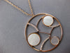 LARGE .36CT DIAMOND & AAA MOTHER OF PEARL 14KT ROSE GOLD CIRCULAR FUN NECKLACE