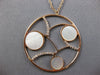 LARGE .36CT DIAMOND & AAA MOTHER OF PEARL 14KT ROSE GOLD CIRCULAR FUN NECKLACE