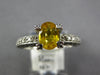1.47CT DIAMOND & YELLOW SAPPHIRE 18K WHITE GOLD 3D OVAL FILIGREE ENGAGEMENT RING
