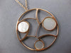 LARGE .36CT DIAMOND & AAA MOTHER OF PEARL 14KT ROSE GOLD CIRCULAR FUN NECKLACE