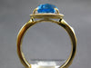 2.57CT DIAMOND & AAA BLUE TOPAZ 14KT YELLOW GOLD 3D OVAL HALO CLASSIC FUN RING