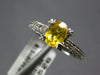 1.47CT DIAMOND & YELLOW SAPPHIRE 18K WHITE GOLD 3D OVAL FILIGREE ENGAGEMENT RING