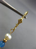 1.80CT AAA BLUE TOPAZ & SOUTH SEA PEARL 14KT YELLOW GOLD HANGING EARRINGS #27057