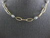 ESTATE 1.40CT DIAMOND 14KT YELLOW GOLD 3D OVAL BY THE YARD LINK FUN NECKLACE