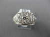 LARGE 2.75CT DIAMOND 14KT WHITE GOLD 3D ROUND & BAGUETTE FLOWER ENGAGEMENT RING