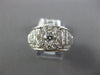 LARGE 2.75CT DIAMOND 14KT WHITE GOLD 3D ROUND & BAGUETTE FLOWER ENGAGEMENT RING