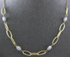 ESTATE 1.40CT DIAMOND 14KT YELLOW GOLD 3D OVAL BY THE YARD LINK FUN NECKLACE