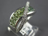 3.70CT DIAMOND & AAA RAINBOW GREEN AMETHYST 14K WHITE GOLD CRISS CROSS LOVE RING