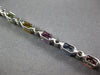 7.7CT DIAMOND & AAA MULTI COLOR SAPPHIRE 18K WHITE GOLD BAGUETTE TENNIS BRACELET