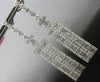 ESTATE EXTRA LARGE 4.72CT DIAMOND 18K WHITE GOLD 3D RECTANGULAR HANGING EARRINGS