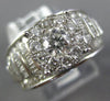 LARGE 2.75CT DIAMOND 14KT WHITE GOLD 3D ROUND & BAGUETTE FLOWER ENGAGEMENT RING