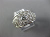 LARGE 2.75CT DIAMOND 14KT WHITE GOLD 3D ROUND & BAGUETTE FLOWER ENGAGEMENT RING