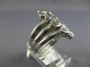 ESTATE LARGE .81CT DIAMOND 14KT WHITE GOLD ETOILE CLUSTER CRISS CROSS FUN RING