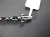 7.7CT DIAMOND & AAA MULTI COLOR SAPPHIRE 18K WHITE GOLD BAGUETTE TENNIS BRACELET