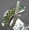 3.70CT DIAMOND & AAA RAINBOW GREEN AMETHYST 14K WHITE GOLD CRISS CROSS LOVE RING
