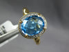 2.57CT DIAMOND & AAA BLUE TOPAZ 14KT YELLOW GOLD 3D OVAL HALO CLASSIC FUN RING