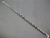 7.7CT DIAMOND & AAA MULTI COLOR SAPPHIRE 18K WHITE GOLD BAGUETTE TENNIS BRACELET