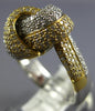 ESTATE LARGE 1.80CT DIAMOND 18KT TWO TONE GOLD 3D CLASSIC LOVE KNOT FUN RING