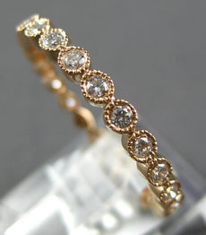 .44CT DIAMOND 18KT ROSE GOLD 3D CLASSIC 2MM FILIGREE ETERNITY ANNIVERSARY RING