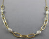 ESTATE 1.40CT DIAMOND 14KT YELLOW GOLD 3D OVAL BY THE YARD LINK FUN NECKLACE