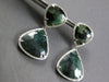 EXTRA LARGE 30.45CT DIAMOND & AAA GREEN AGATE 14K WHITE GOLD 3D HANGING EARRINGS