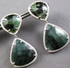 EXTRA LARGE 30.45CT DIAMOND & AAA GREEN AGATE 14K WHITE GOLD 3D HANGING EARRINGS
