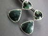 EXTRA LARGE 30.45CT DIAMOND & AAA GREEN AGATE 14K WHITE GOLD 3D HANGING EARRINGS