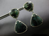 EXTRA LARGE 30.45CT DIAMOND & AAA GREEN AGATE 14K WHITE GOLD 3D HANGING EARRINGS