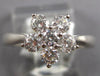 ESTATE .72CT DIAMOND 18KT WHITE GOLD 3D CLASSIC FLOWER STAR LOVE RING