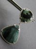 EXTRA LARGE 30.45CT DIAMOND & AAA GREEN AGATE 14K WHITE GOLD 3D HANGING EARRINGS