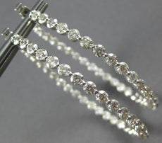 EXTRA LARGE 7.02CT DIAMOND 18KT WHITE GOLD 3D INSIDE OUT HOOP HANGING EARRINGS