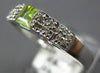 .57CT DIAMOND & AAA PERIDOT 18K WHITE GOLD 3D PRINCESS & ROUND PYRAMID FUN RING