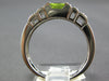 .57CT DIAMOND & AAA PERIDOT 18K WHITE GOLD 3D PRINCESS & ROUND PYRAMID FUN RING