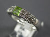 .57CT DIAMOND & AAA PERIDOT 18K WHITE GOLD 3D PRINCESS & ROUND PYRAMID FUN RING