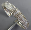 ESTATE WIDE 1.75CT DIAMOND 18KT WHITE GOLD 3D FILIGREE CUFF BANGLE BRACELET