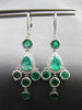 LARGE 6.03CT DIAMOND & AAA EMERALD 18KT WHITE GOLD 3D LEVERBACK HANGING EARRINGS