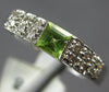 .57CT DIAMOND & AAA PERIDOT 18K WHITE GOLD 3D PRINCESS & ROUND PYRAMID FUN RING