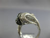 EXTRA LARGE 5.26CT WHITE & BLACK DIAMOND 14K WHITE GOLD 3D LEAF CRISS CROSS RING