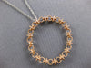 ESTATE .48CT DIAMOND 14KT ROSE GOLD 3D CIRCLE OF LIFE FILIGREE LINK LOVE PENDANT