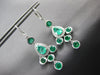 LARGE 6.03CT DIAMOND & AAA EMERALD 18KT WHITE GOLD 3D LEVERBACK HANGING EARRINGS