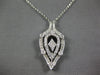 ESTATE LARGE .92CT DIAMOND 18K WHITE GOLD TEAR DROP CONVERTIBLE PENDANT NECKLACE
