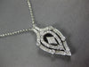 ESTATE LARGE .92CT DIAMOND 18K WHITE GOLD TEAR DROP CONVERTIBLE PENDANT NECKLACE