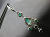 LARGE 6.03CT DIAMOND & AAA EMERALD 18KT WHITE GOLD 3D LEVERBACK HANGING EARRINGS