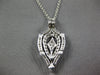ESTATE LARGE .92CT DIAMOND 18K WHITE GOLD TEAR DROP CONVERTIBLE PENDANT NECKLACE
