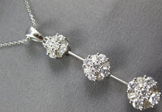1.06CT DIAMOND 14KT WHITE GOLD FLOWER PAST PRESENT FUTURE JOURNEY LOVE PENDANT