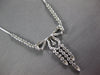 ESTATE 0.92CT DIAMOND 18KT WHITE GOLD FILIGREE MILGRAIN BOW CHANDELIER NECKLACE