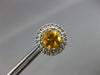 LARGE 2.52CT DIAMOND & AAA CITRINE 14KT YELLOW GOLD 3D ROUND HALO STUD EARRINGS
