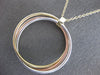 EXTRA LARGE 14KT TRI COLOR GOLD 3D TRINITY INTERTWINING CIRCLE OF LIFE PENDANT