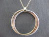 EXTRA LARGE 14KT TRI COLOR GOLD 3D TRINITY INTERTWINING CIRCLE OF LIFE PENDANT